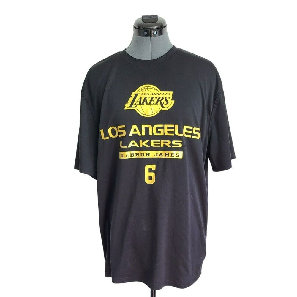 NBA‎ Los Angeles Lakers LeBron James 6 Black Graphic T-Shirt Mens Large